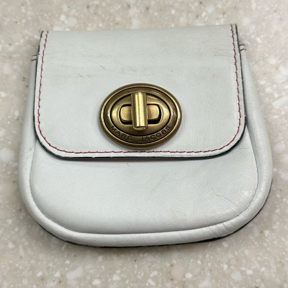 Marc Jacobs White Leather Mini Change Purse